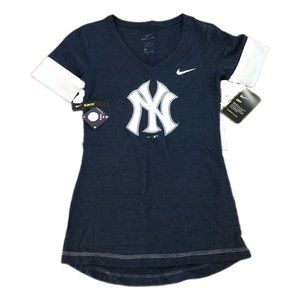 NWT New York Yankees Nike Dri-Fit Tri-Blend Logo V-Neck Shirt